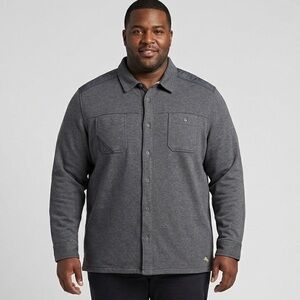 Tommy  Bahama Relax  shacket mens XXL gray long sleeve button up fleece lined